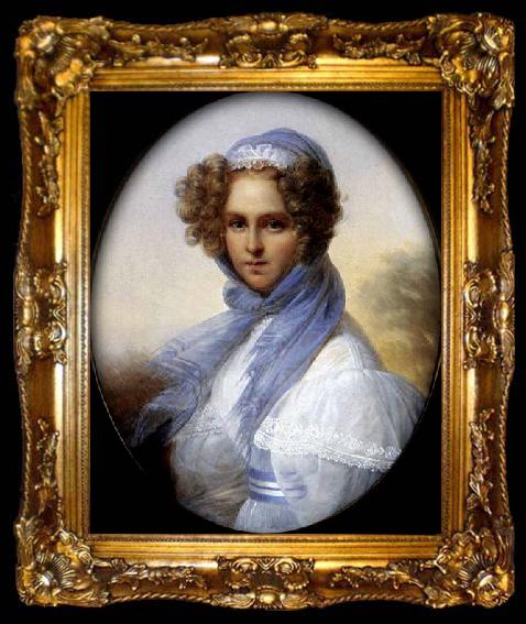 framed  KINSOEN, Francois Joseph Presumed Portrait of Miss Kinsoen, ta009-2